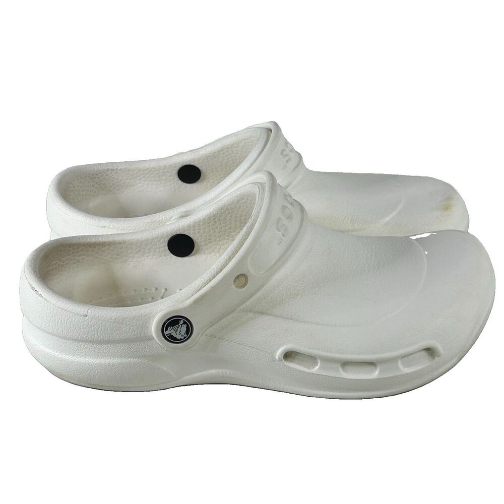 CROCS Bistro Work Clogs Mens 6 Women’s 8 White Slip-Resistant Shoes